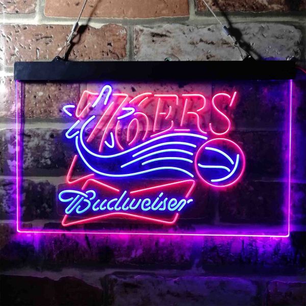 Philadelphia 76ers Budweiser Neon Dual LED Sign